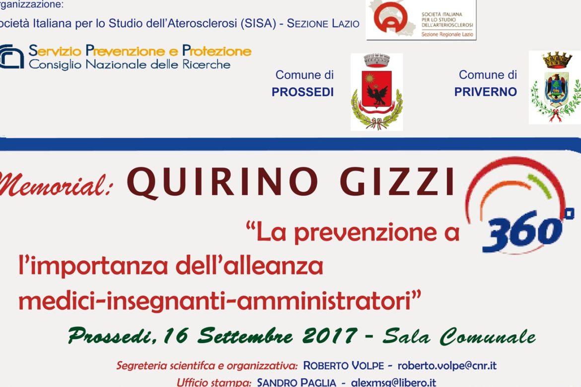 Memorial Quirino Gizzi - “La prevenzione a 360°: l’importanza dell’alleanza medici-insegnanti-amministratori”